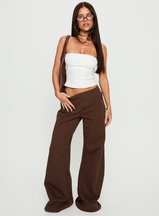 Summits Flared Track Pants Chocolate