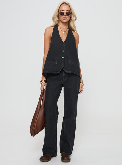Hills Halter Washed Black