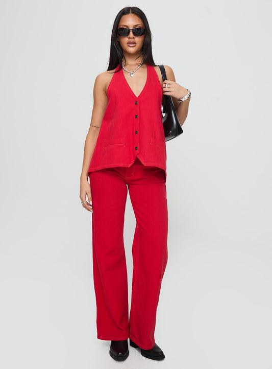Hills Halter Crimson