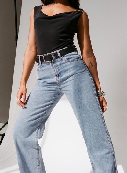 Karlina High Rise Straight Leg Jean Light Wash