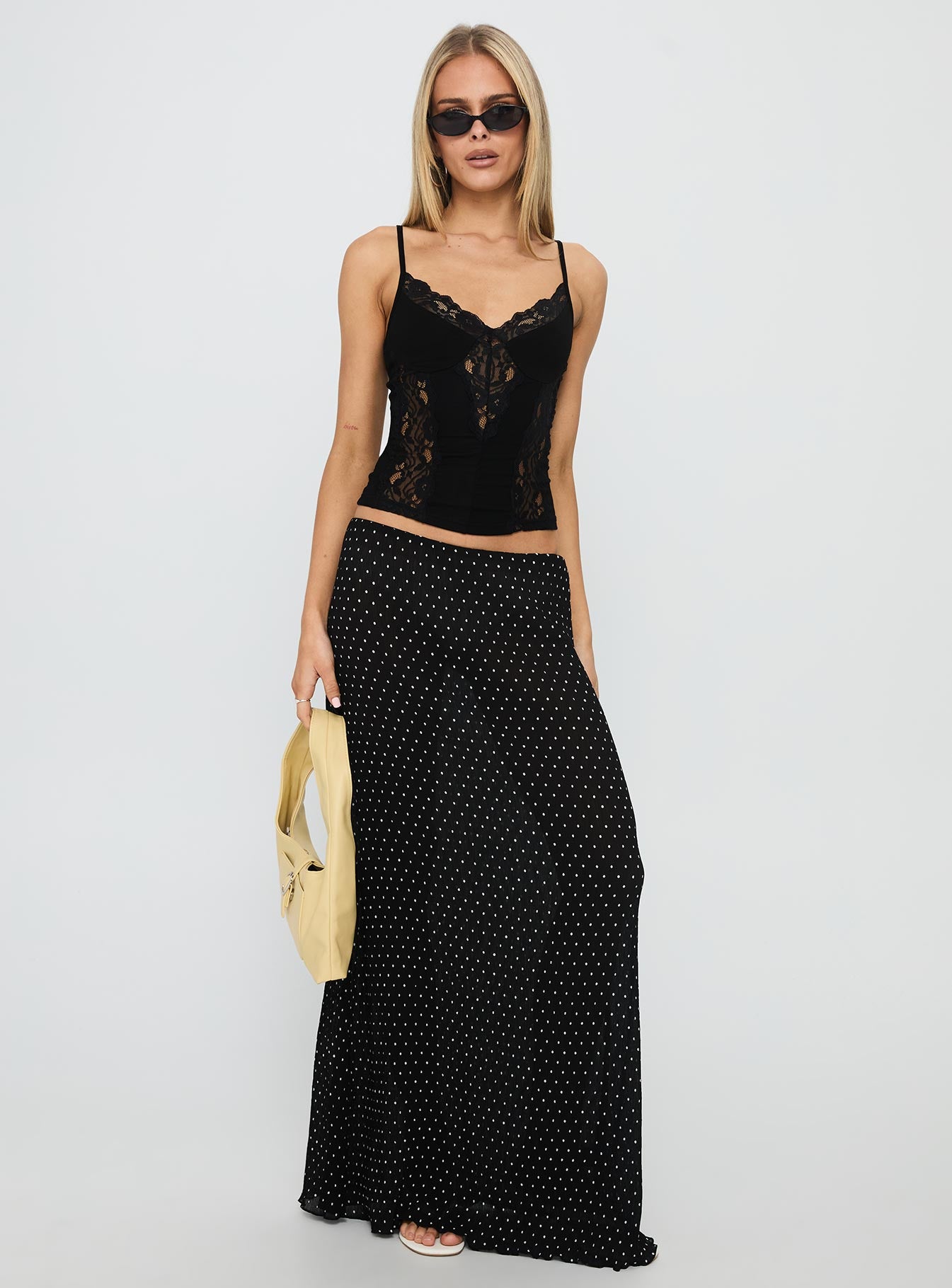 Rhiara Lace Trim Top Black