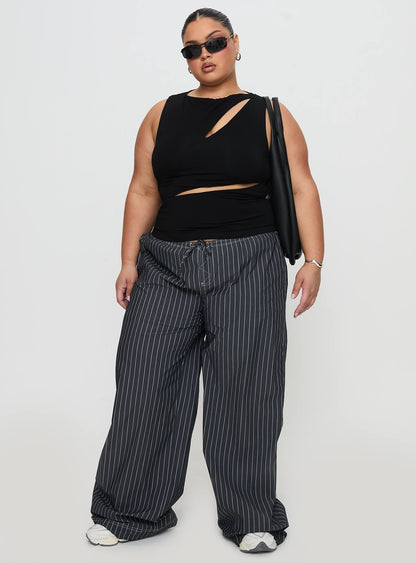Terrance Baggy Pant Grey Stripe