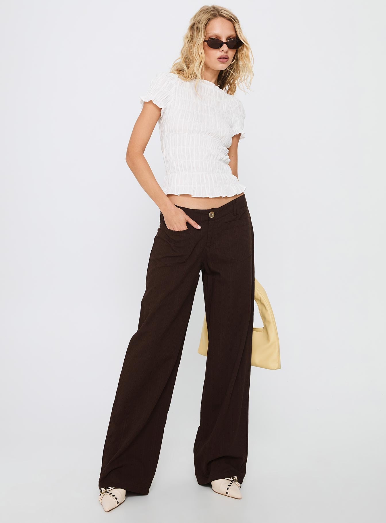 Romelle Shirred Top White