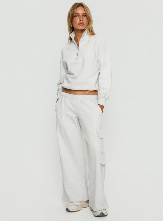 Rozanna Cargo Sweat Pants Grey Marle