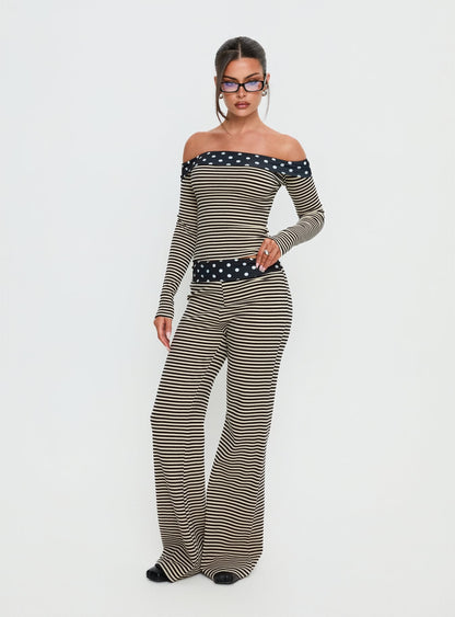 Virenna Fold Over Pants Black Multi