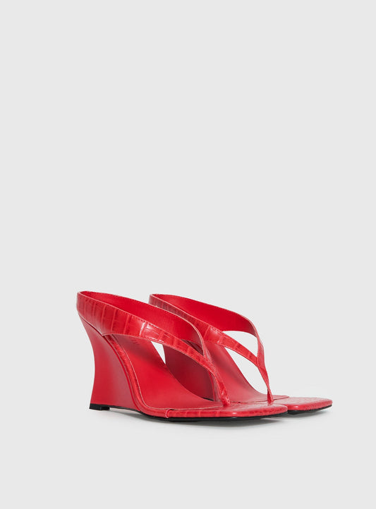 Nylah Wedge Heels Red Croc