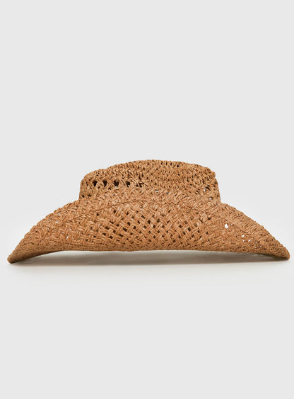 Double Take Woven Cowgirl Hat Tan