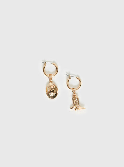 Oh Howdy Earrings Gold