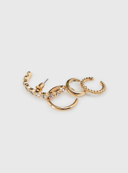 Life In Luxury Ear Cuff Set Gold