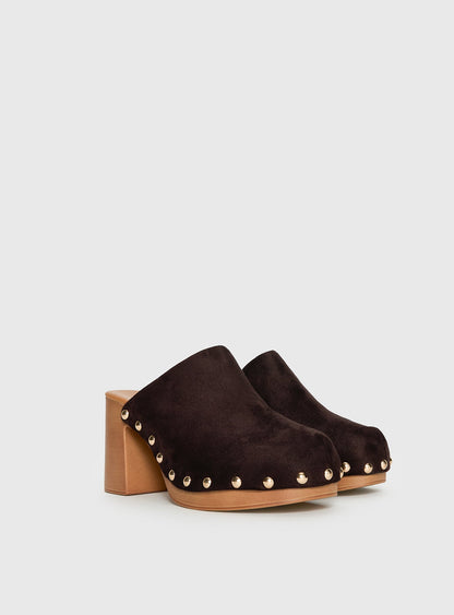 Therapy Banks Platform Clog Heels Brown
