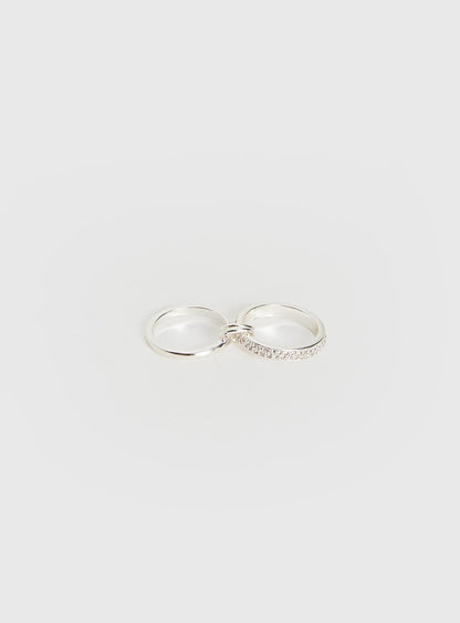 Something Sweet Stacked Ring Silver