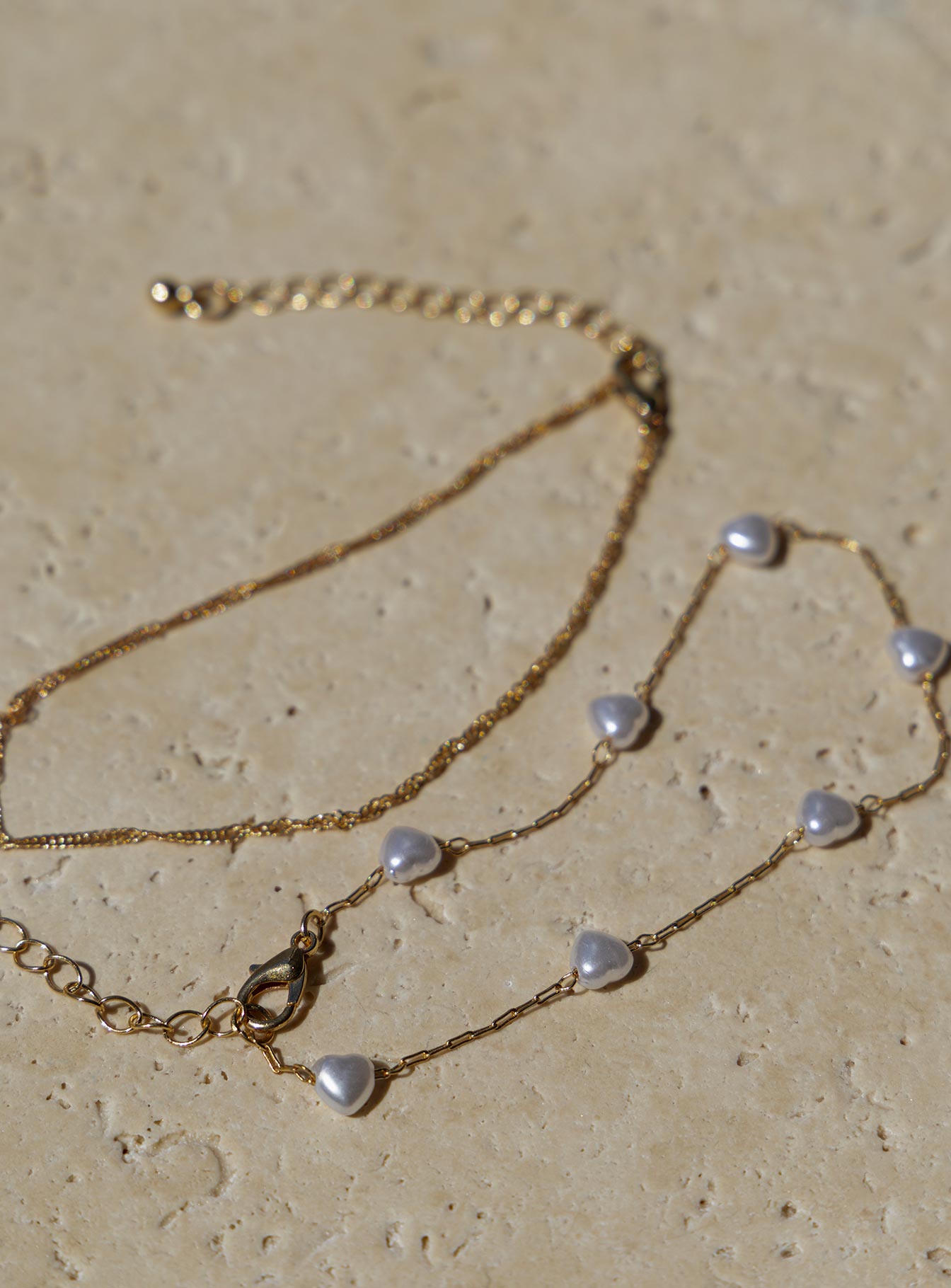 Sakina Pearl Anklet Pack Gold