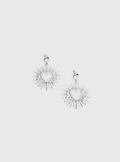 Manifest It Heart Earrings Silver