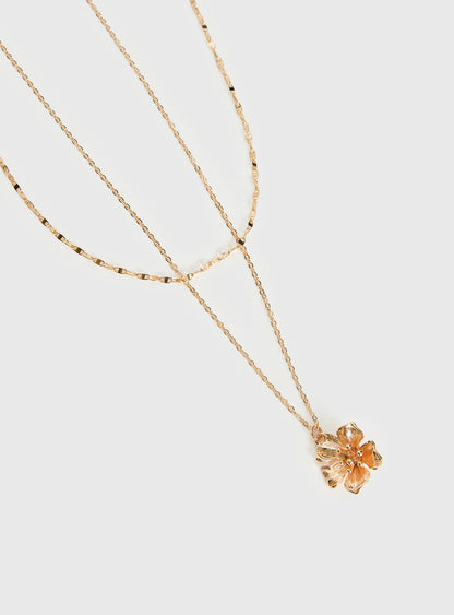 Osias Hibiscus Necklace Pack Gold