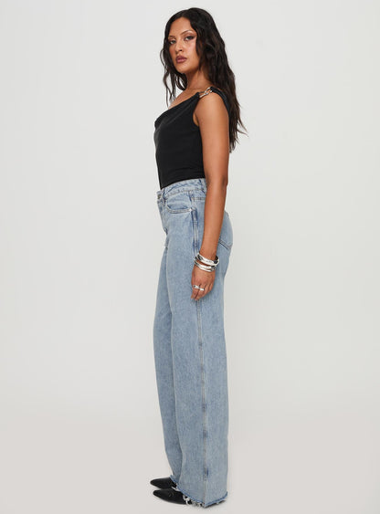 Karlina High Rise Straight Leg Jean Light Wash