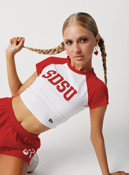 SDSU Homerun Tee White / Red