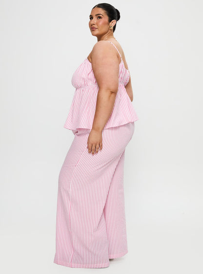 Cassini Set Pink Stripe Curve
