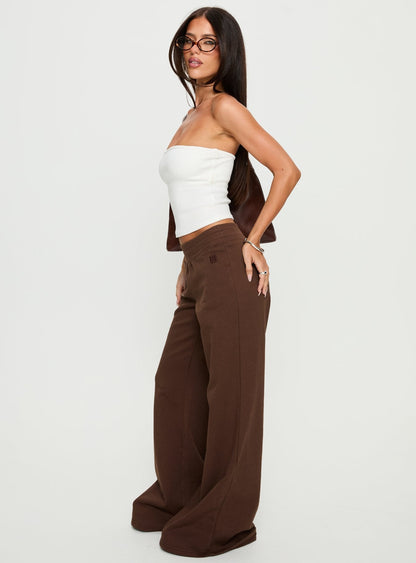 Summits Flared Track Pants Chocolate