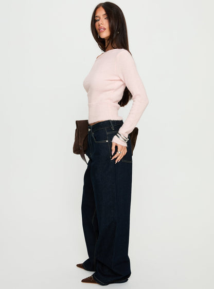 Serenitia Mid Rise Relaxed Jeans Dark Raw Wash