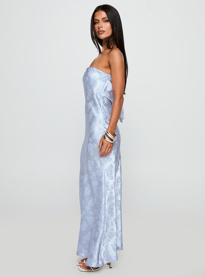 Haley Maxi Dress Blue Jacquard