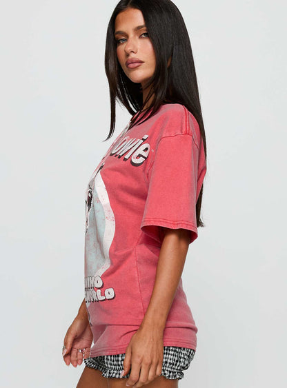David Bowie Vintage Oversized Graphic Tee Red