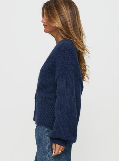 Yasmyn Knit Cardigan Royal Blue