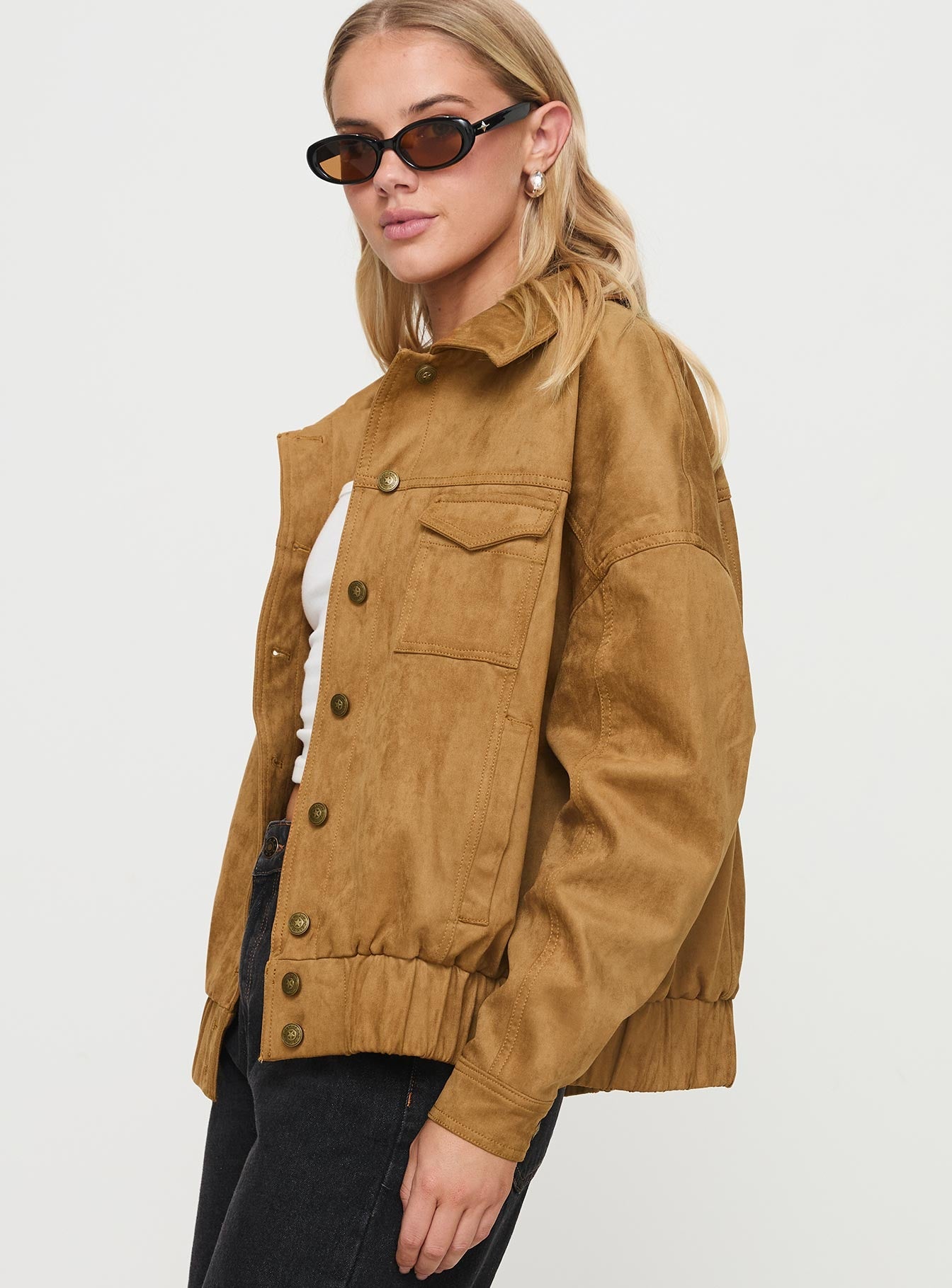 Ristretto Faux Suede Bomber Brown