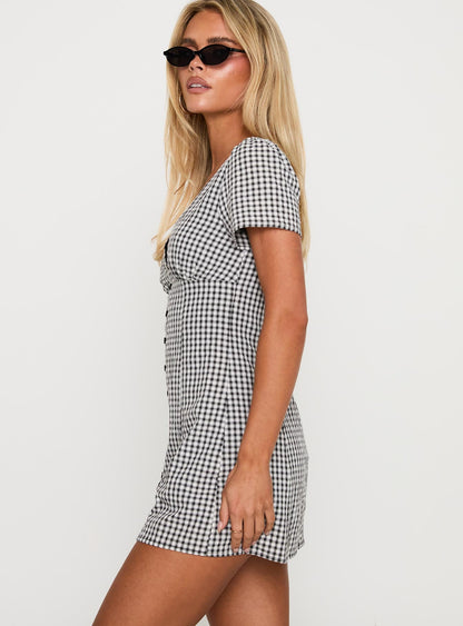 Loveliness Playsuit Black / White Check