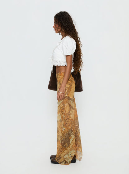 Lyanna Hanky Hem Maxi Skirt Multi