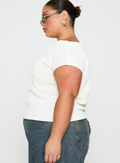 Ashfield Off Shoulder Top White Curve