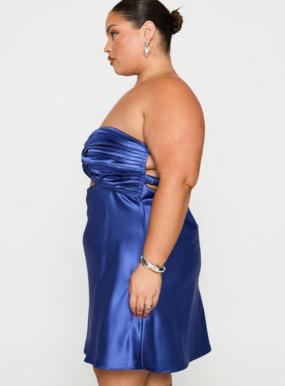 Shellie Mini Dress Blue Curve