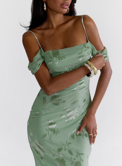 Green Gables Burnout Maxi Dress Sage