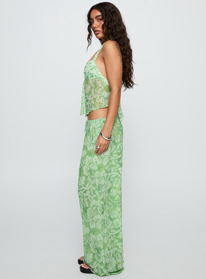 Finesse Pants Green Floral