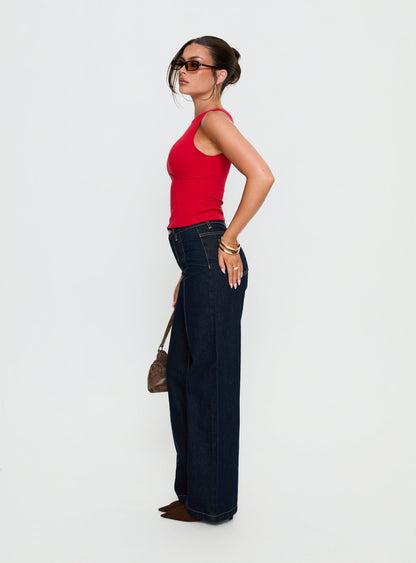 Cadance High Rise Straight Leg Jeans Indigo
