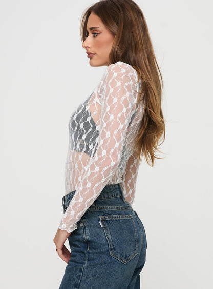 Liedman Long Sleeve Bodysuit White