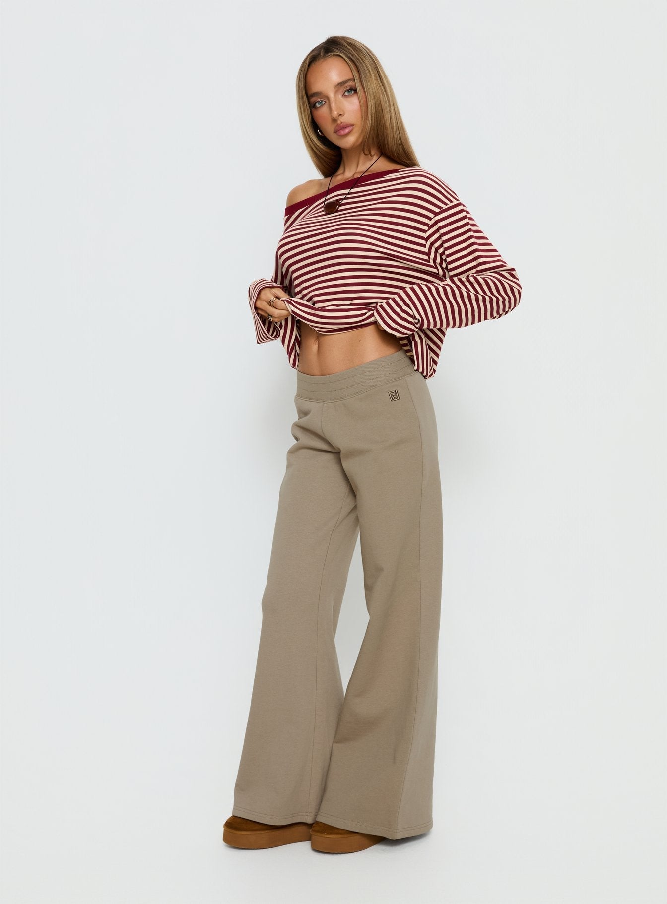 Summits Flared Track Pants Latte
