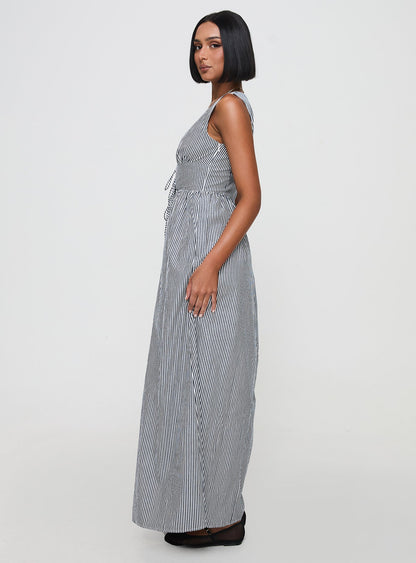 Pokey Maxi Dress Black / White Stripe