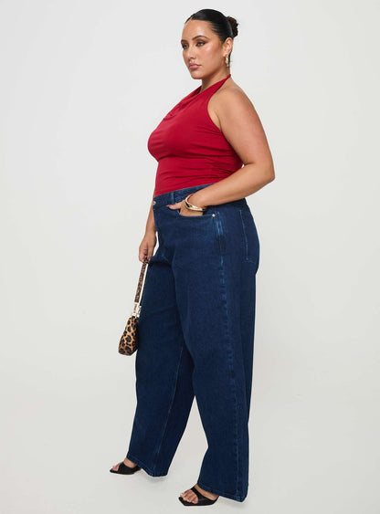 Britta Mid Rise Tapered Leg Jeans Dark Wash Curve
