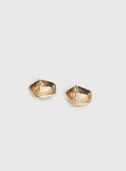 For The Thrill Shell Earrings Gold / Brown