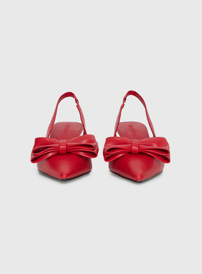 Janna Pointed Toe Heels Red