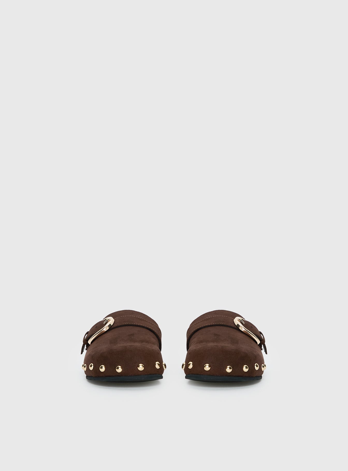 Way Life Goes Stud Detail Clogs Chocolate