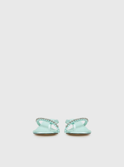 Little Italy Diamante Detail Thong Heels Aqua