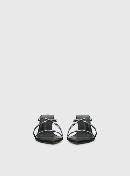 Billini Effy Heels Black Satin Diamante
