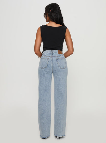 Karlina High Rise Straight Leg Jean Light Wash
