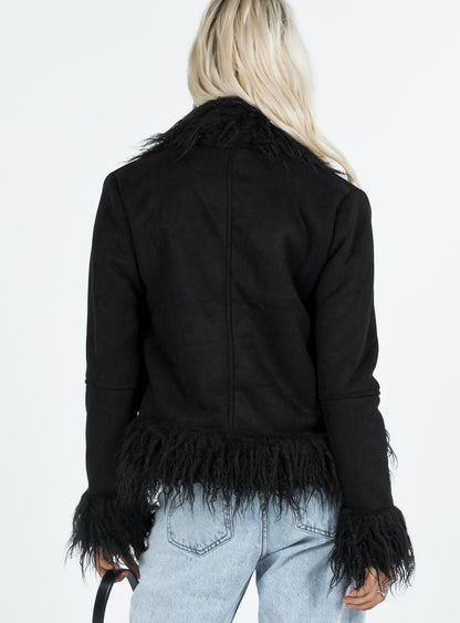 Lowden Faux Fur Jacket Black