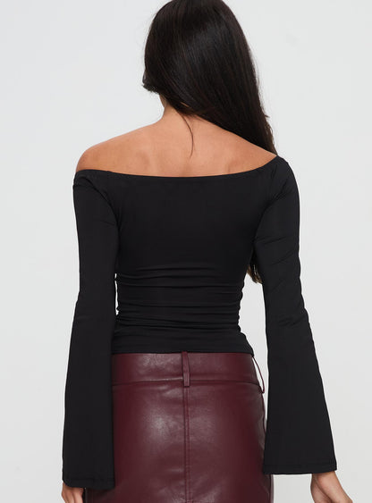 Nevah Long Sleeve Top Black