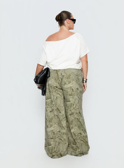 Mckinley Mid Rise Wide Leg Jeans Camouflage Curve