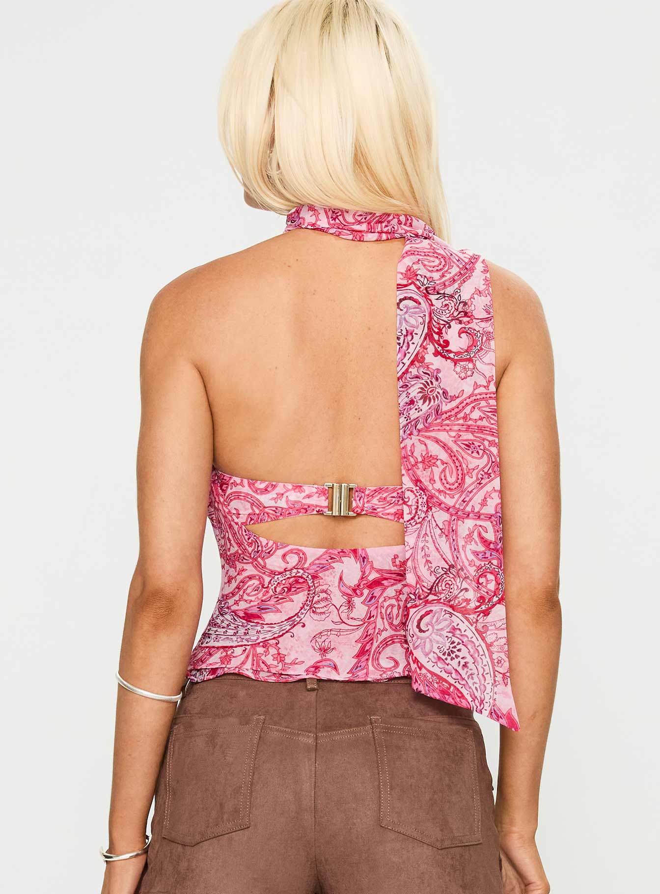 Superstitions Scarf Top Pink Multi
