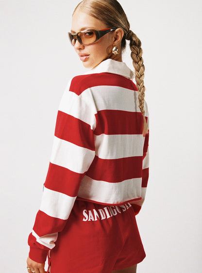 SDSU Rugby Polo Red / White