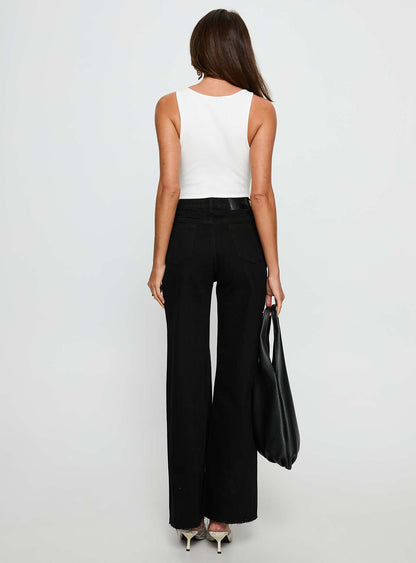 Henesey High Rise Straight Leg Jeans Jet Black